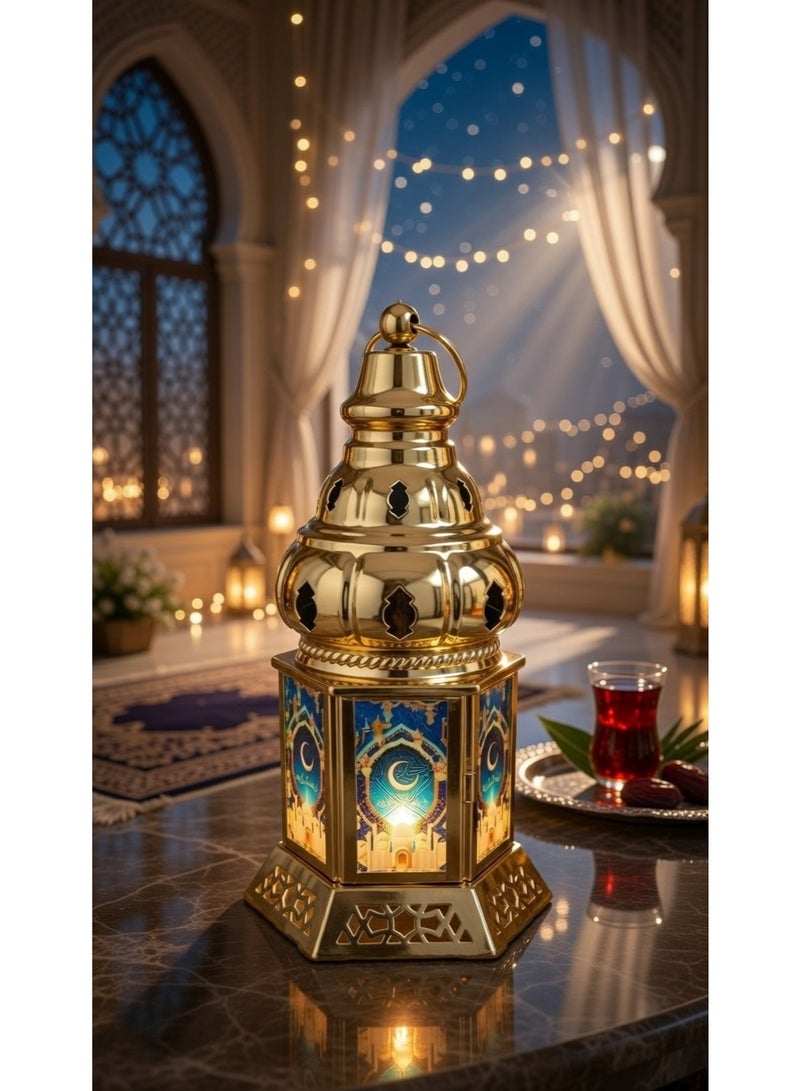 فانوس رمضان كريم ليد معدن 20سم - Image 3